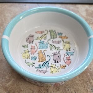 Cat Town Ceramic Stoneware Bowl Cat Kitten Whimsical Dishwasher Microwave Safe